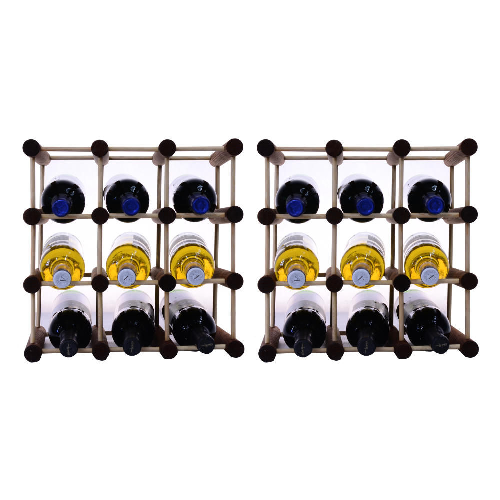 Modułowy stojak na wino x2 /18+3 butelek — RW7 — Brązowa sosna