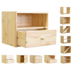 Drewniany regał modułowy /szuflada i półka RSKL – Naturalny