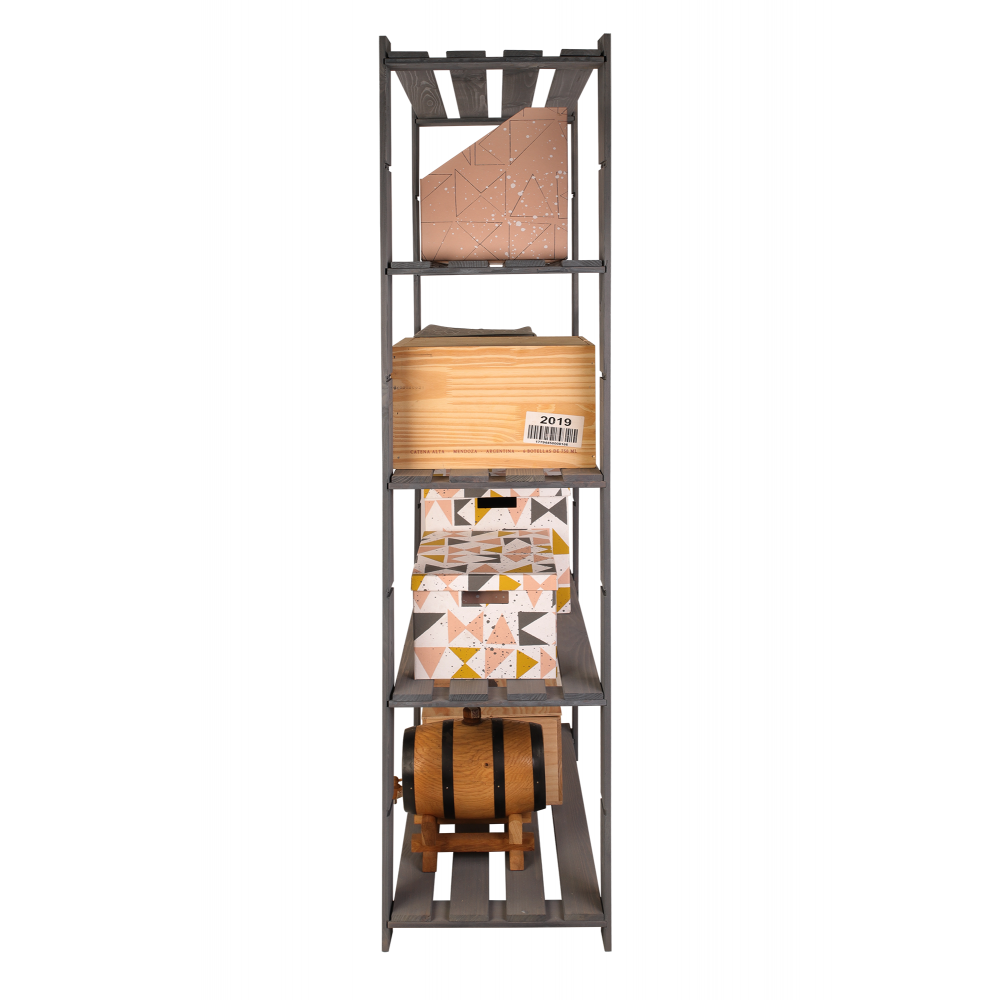 Regał na książki drewniany B24R 170x80x38 5 półek Szary