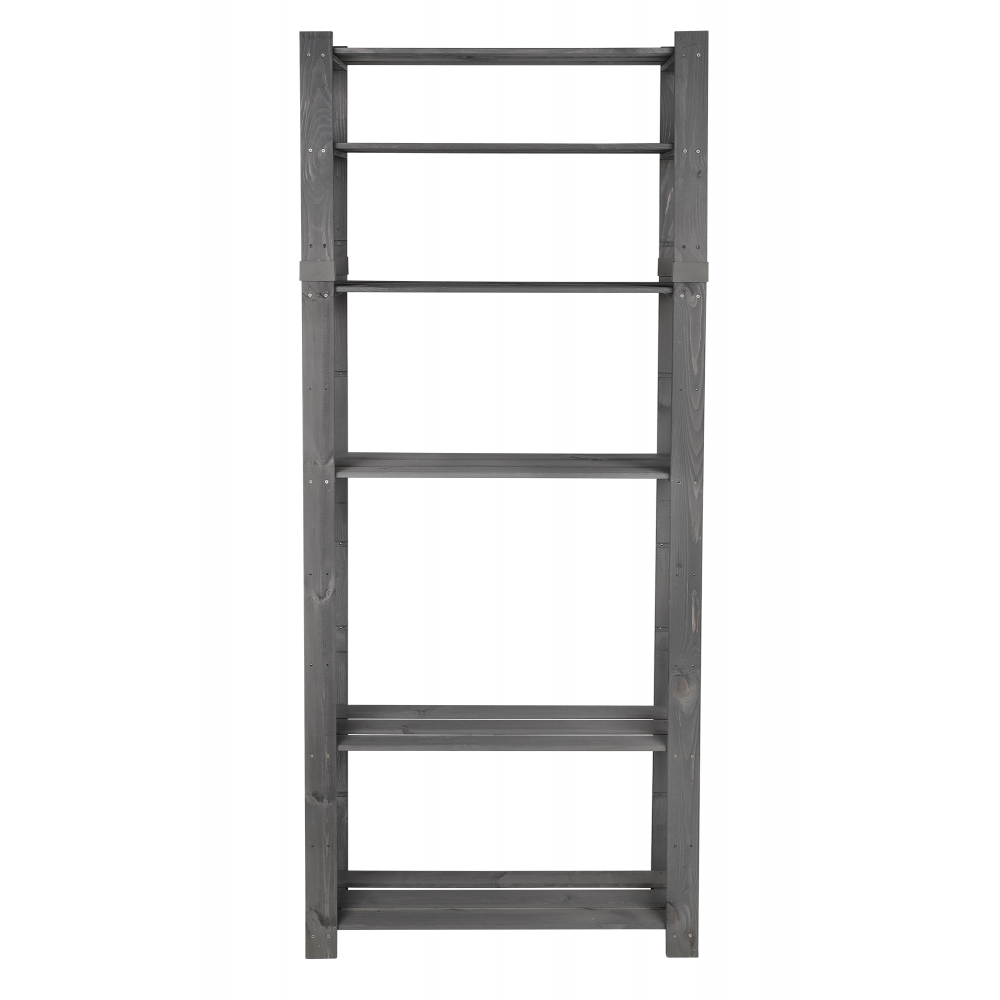 Regał na książki drewniany B27R 200x80x28 6 półek Szary