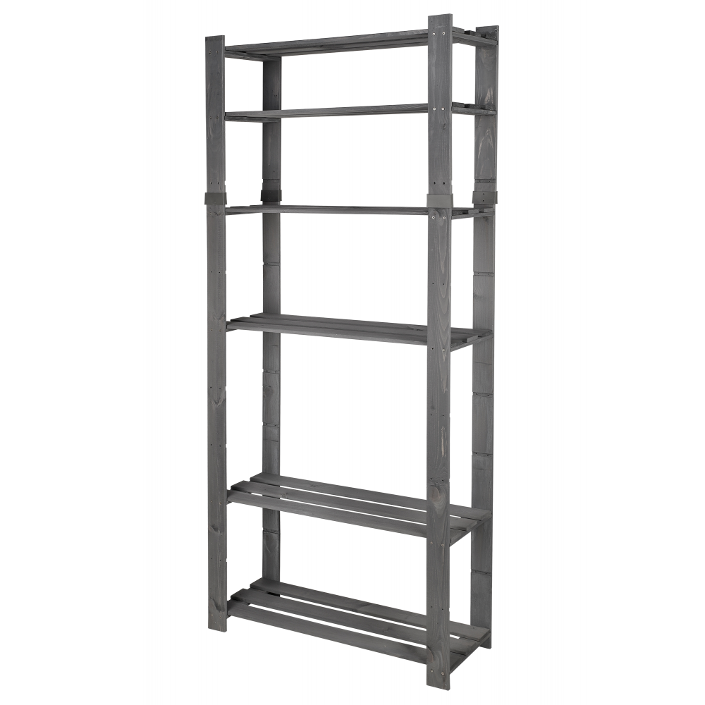 Regał na książki drewniany B27R 200x80x28 6 półek Szary