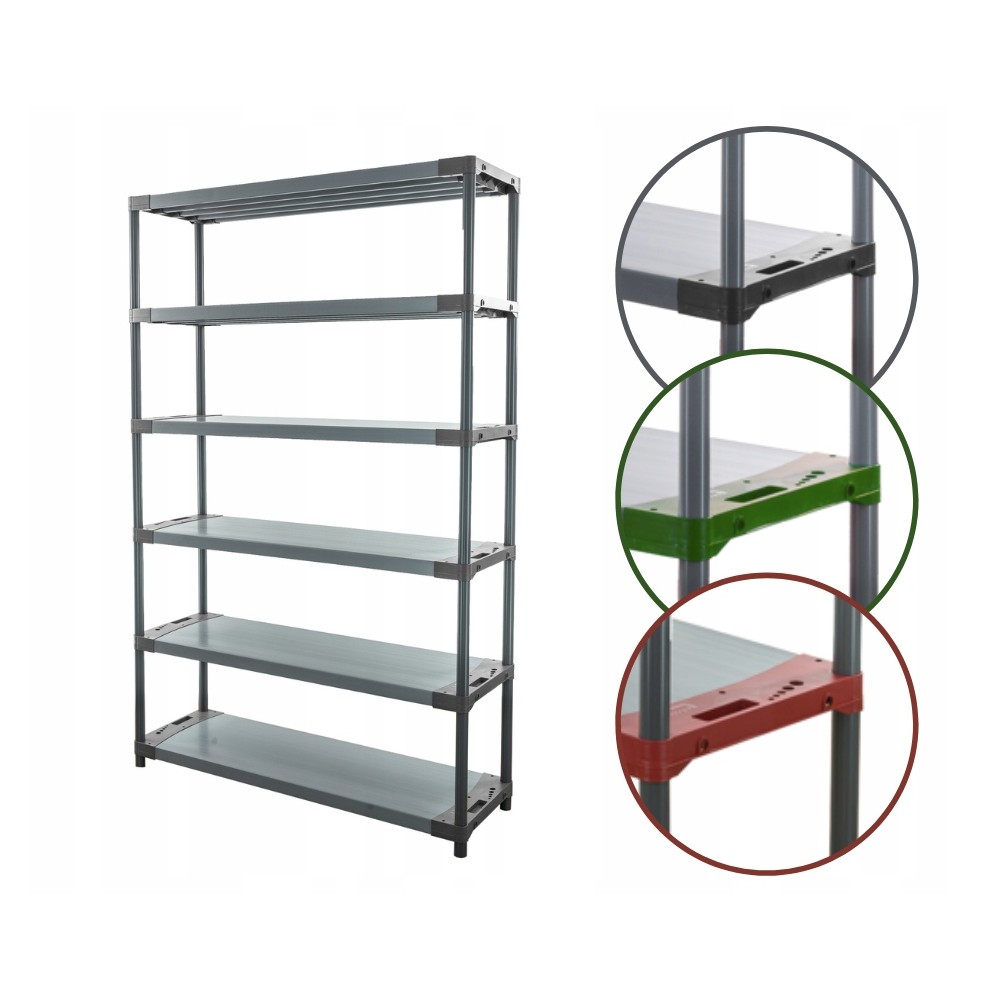 Regał magazynowy plastikowy JUPITER-6_150_SZAR