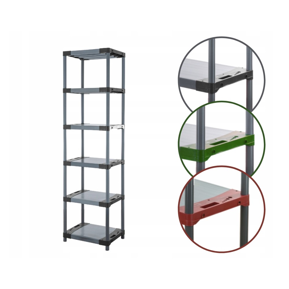 Regał magazynowy plastikowy JUPITER-6_060_SZAR