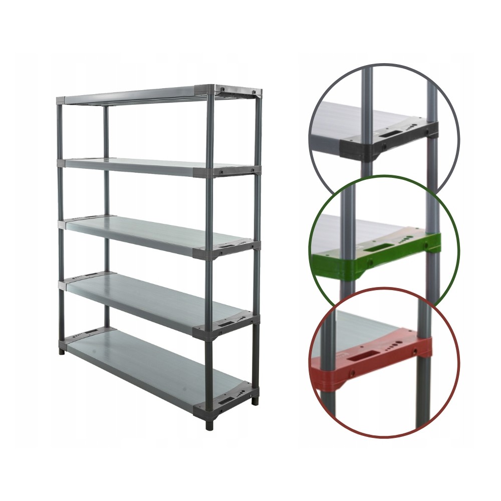 Regał magazynowy plastikowy JUPITER-5_150_SZAR