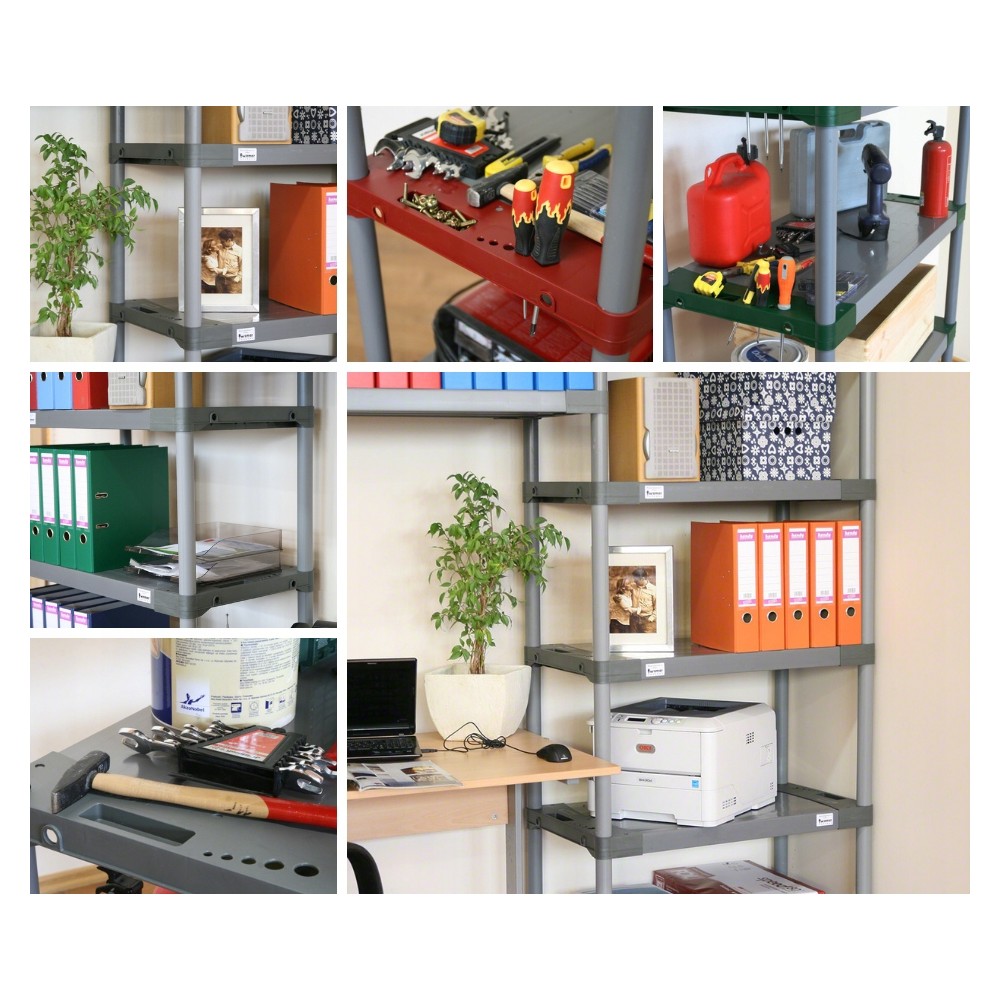 Regał magazynowy plastikowy JUPITER-5_140_SZAR