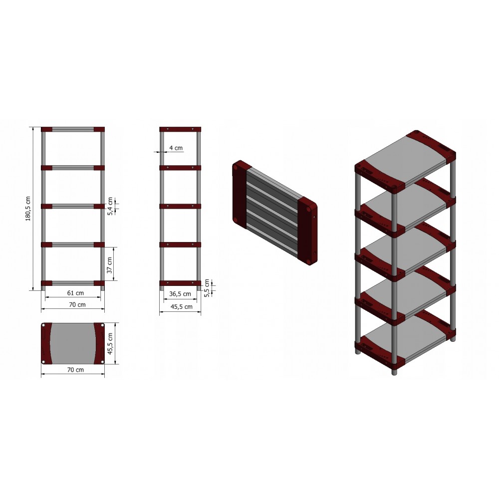Pokrowiec na regał Jup/Tyt C_JUP_180X70X46_B