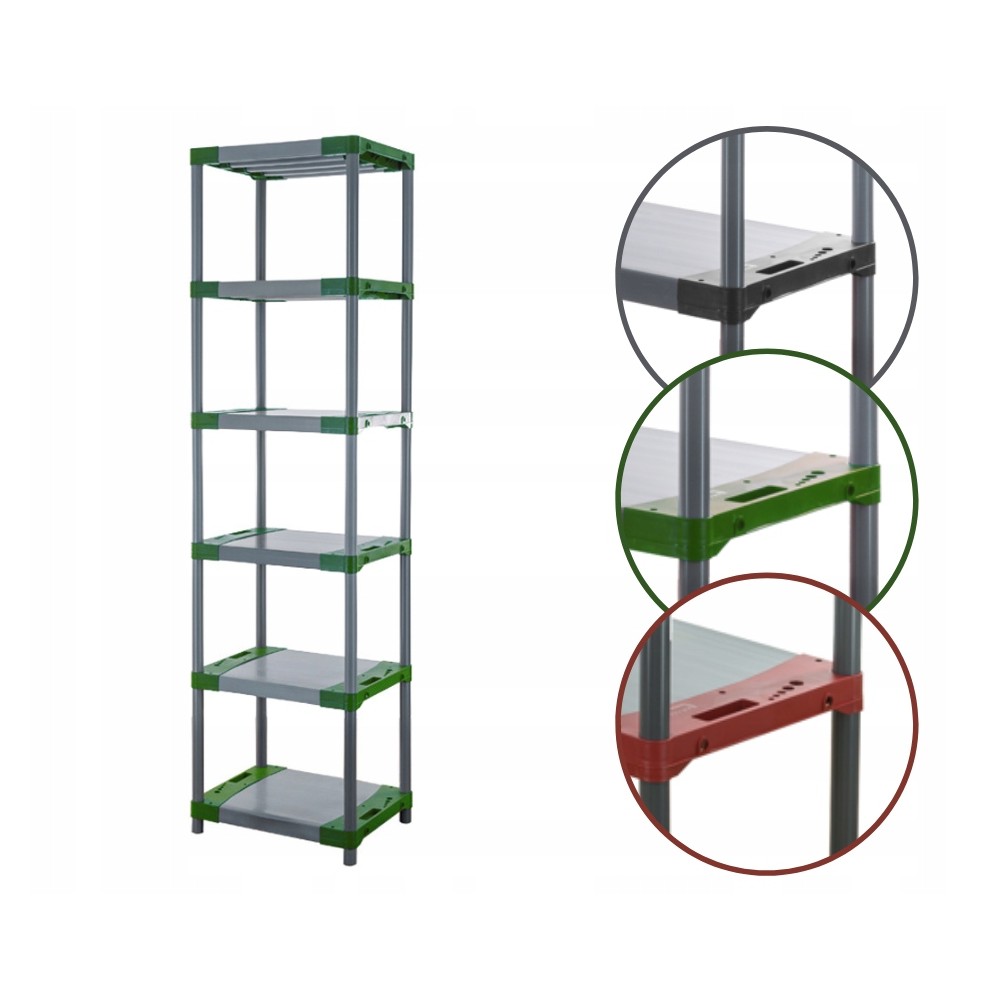 Regał magazynowy plastikowy JUPITER-6_090_ZIEL