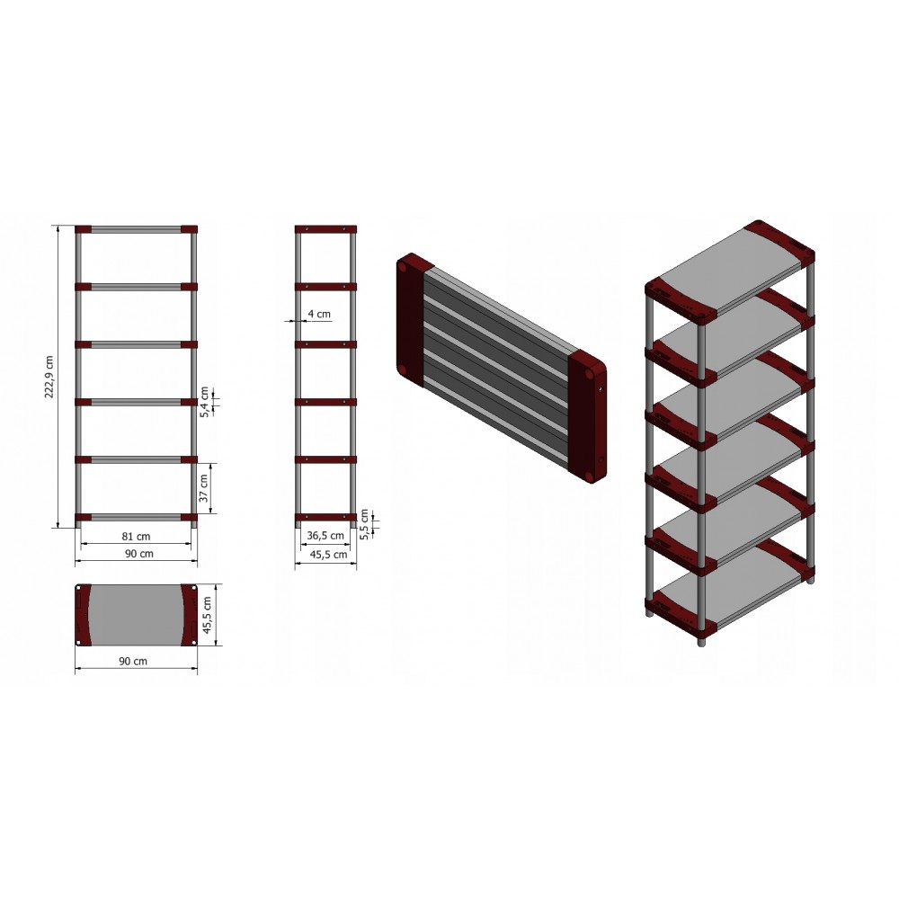 Regał magazynowy plastikowy JUPITER-6_090_ZIEL