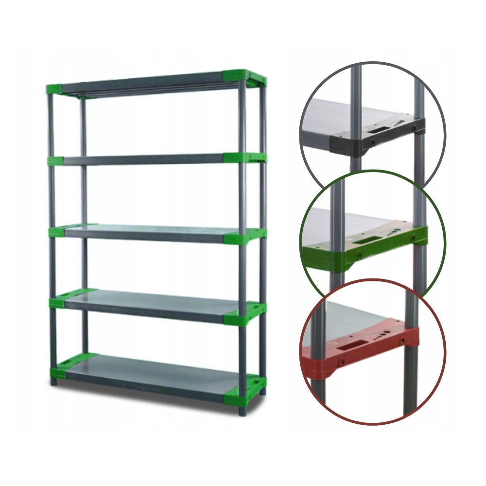 Regał magazynowy plastikowy JUPITER-5_120_ZIEL