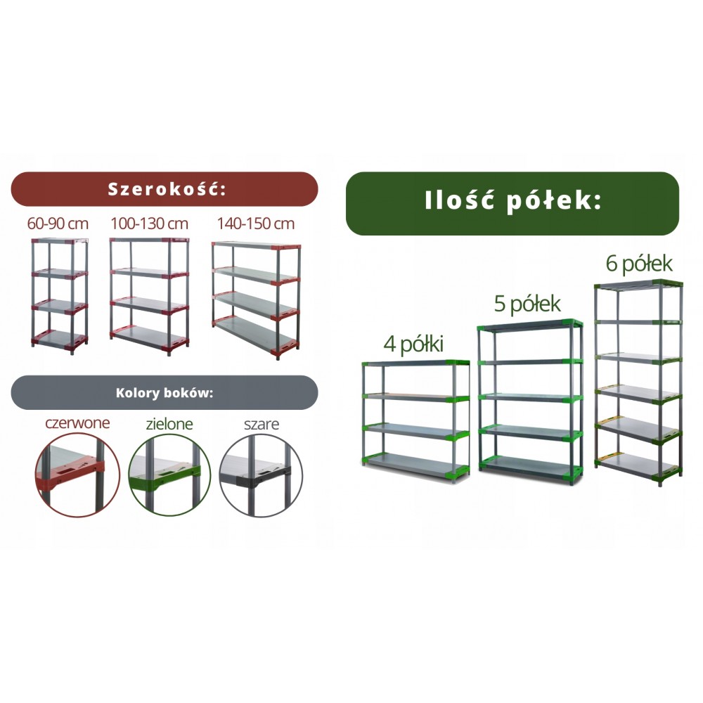 Regał magazynowy plastikowy JUPITER-5_060_ZIEL