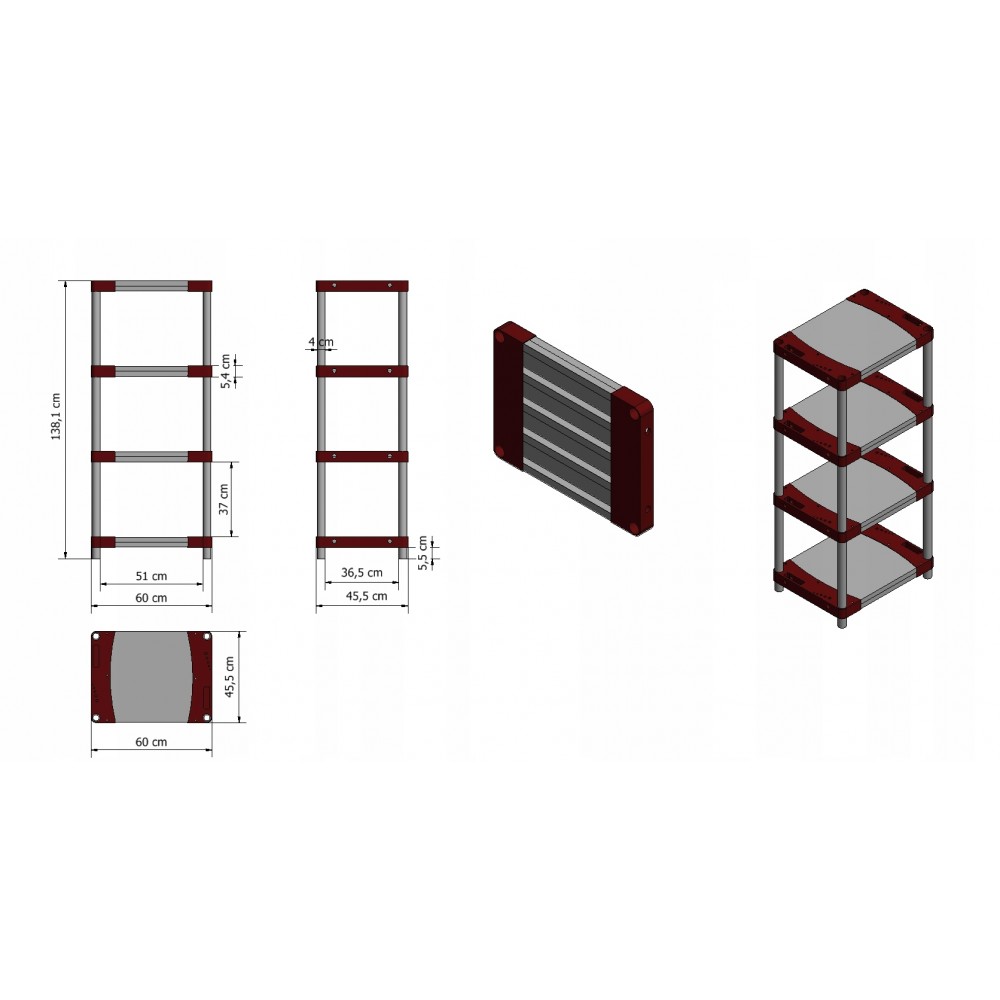 Regał magazynowy garażowy JUPITER-4_060_ZIEL