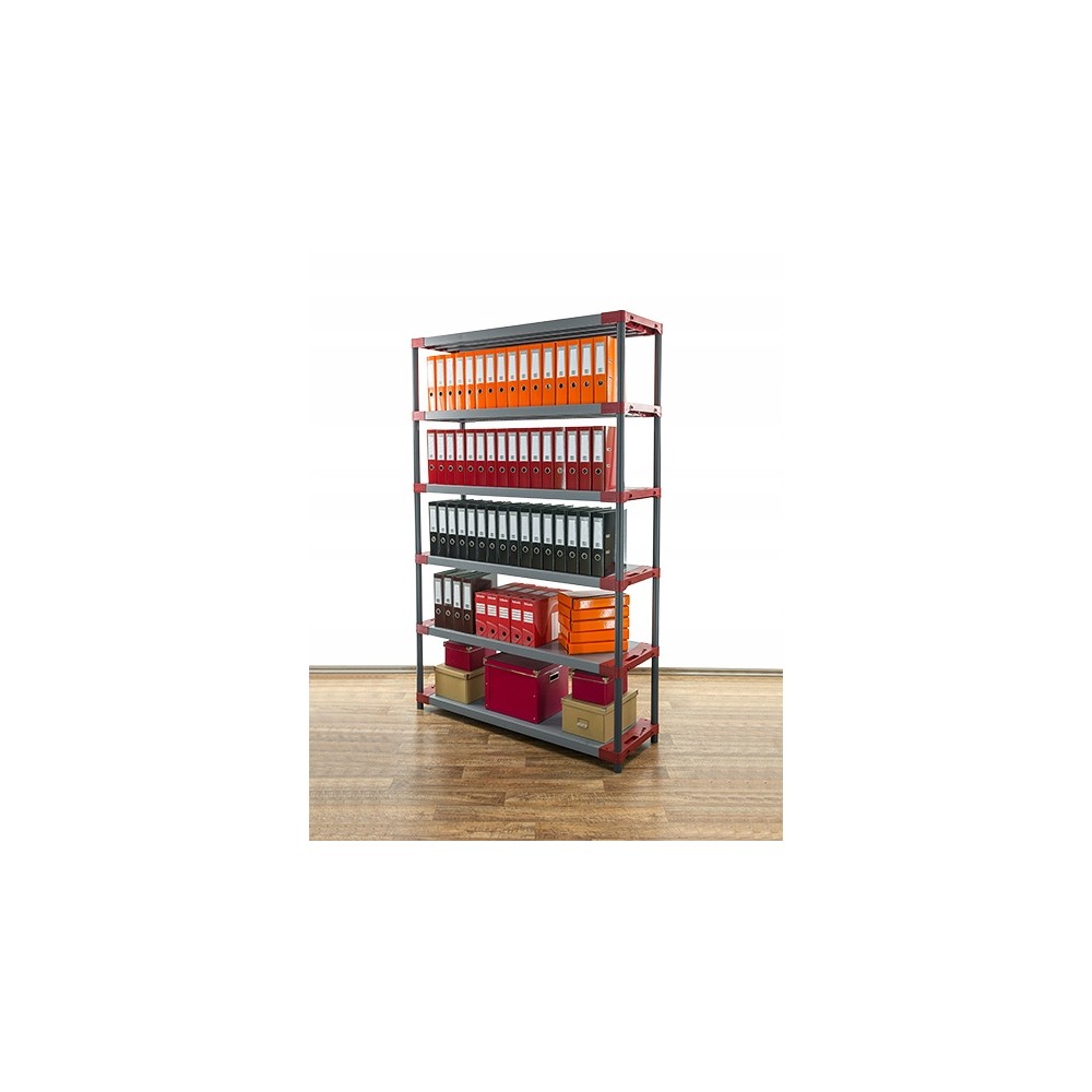 Regał magazynowy plastikowy JUPITER-6_150_CZER