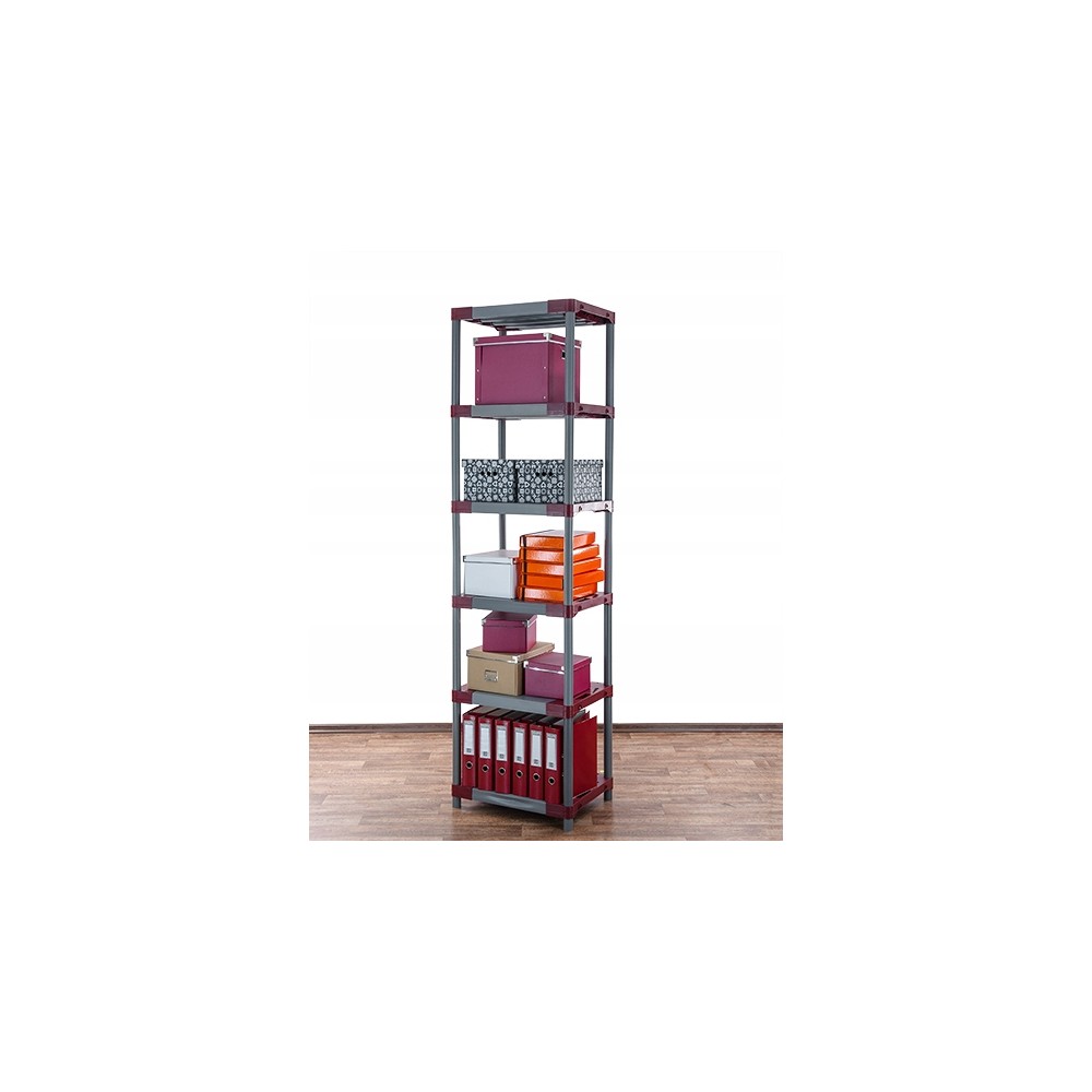 Regał magazynowy plastikowy JUPITER-6_080_CZER