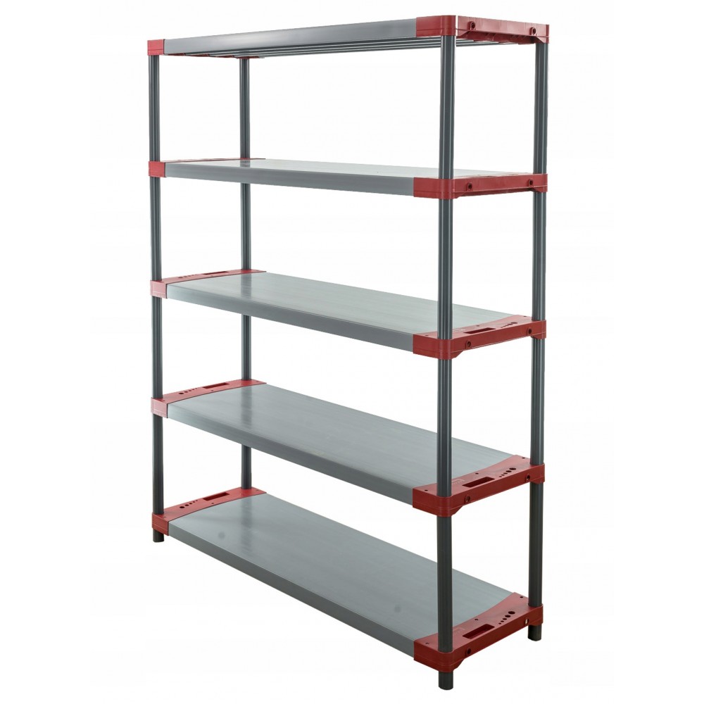 Regał magazynowy plastikowy JUPITER-5_150_CZER