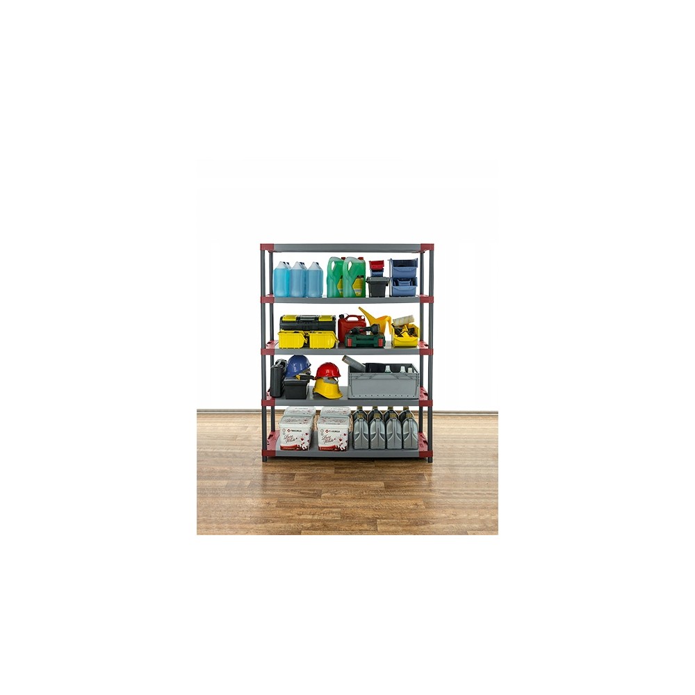 Regał magazynowy plastikowy JUPITER-5_150_CZER