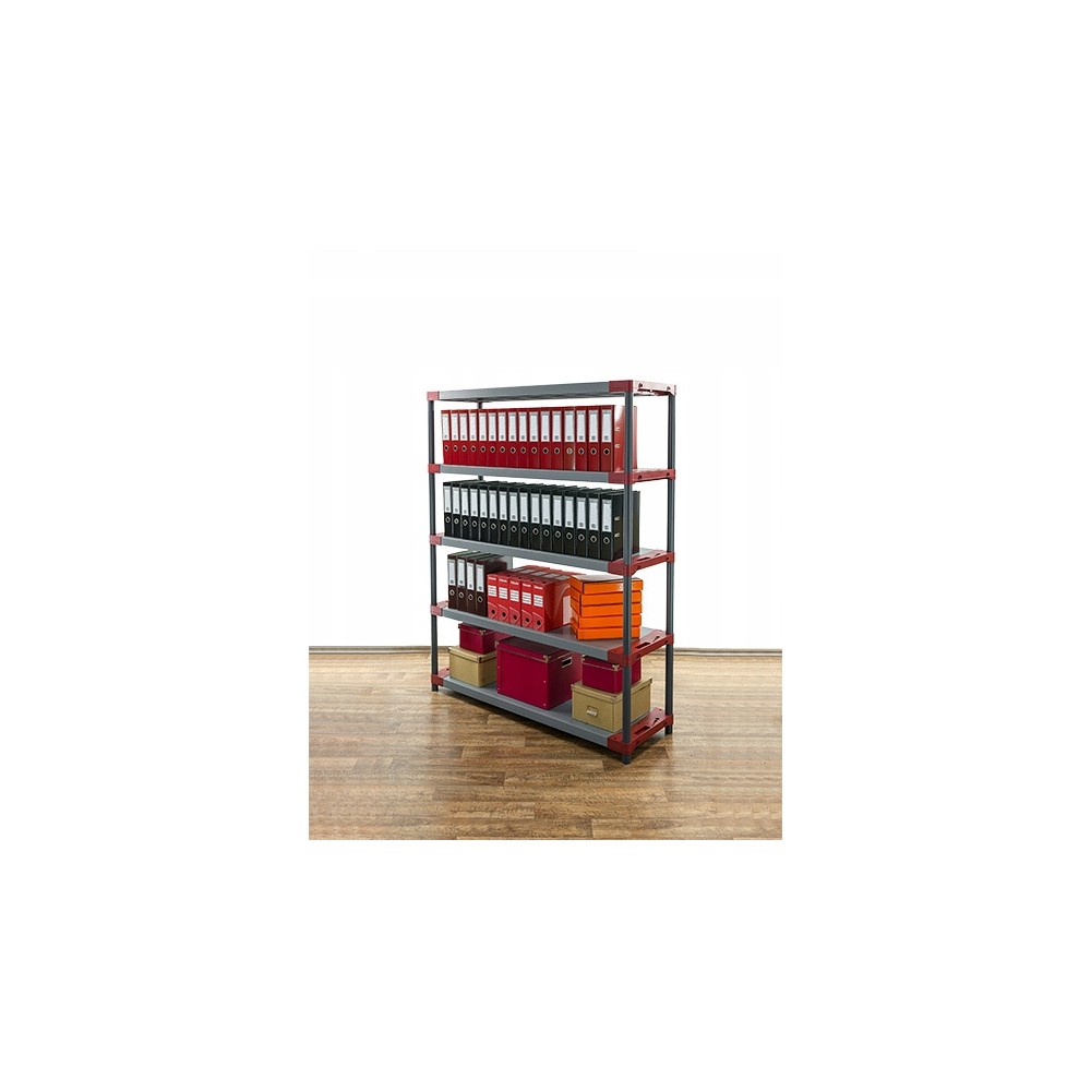 Regał magazynowy plastikowy JUPITER-5_140_CZER