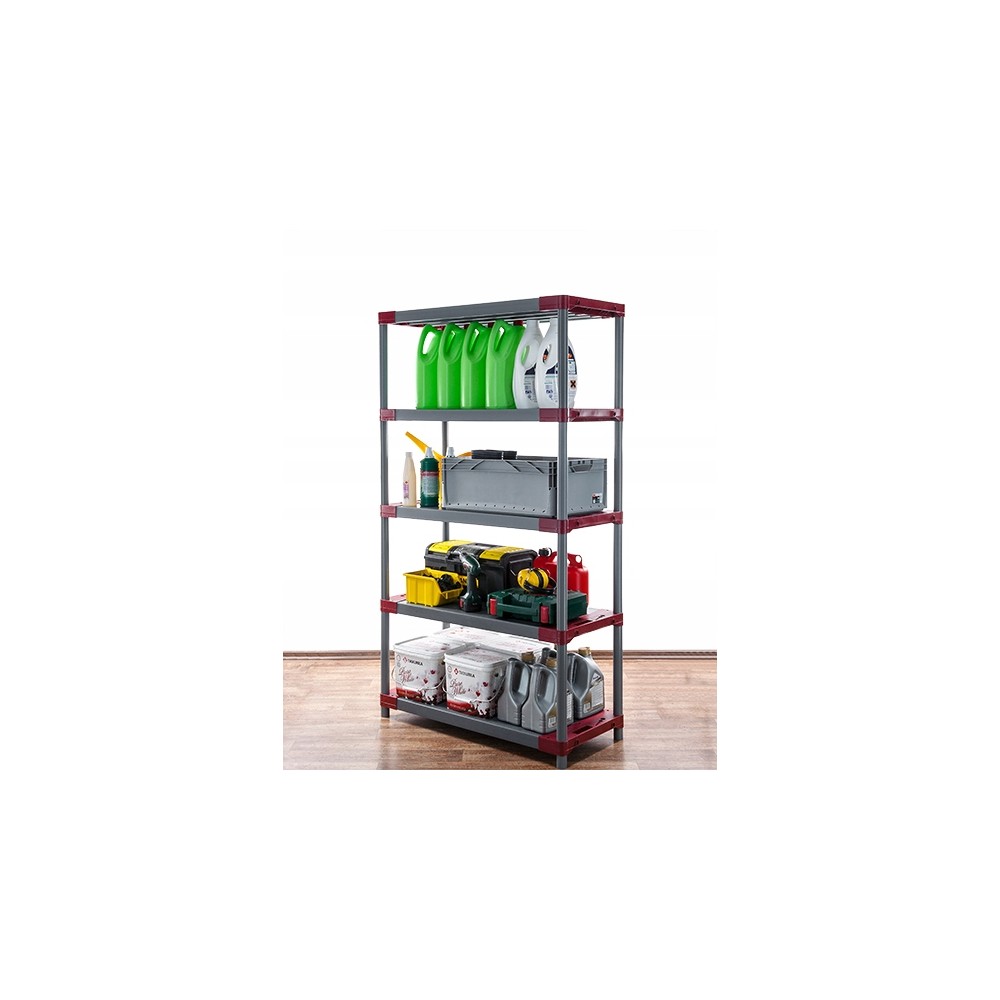 Regał magazynowy plastikowy JUPITER-5_120_CZER