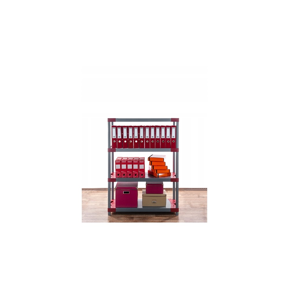 Regał plastikowy garażowy TYTAN-4_100_CZER