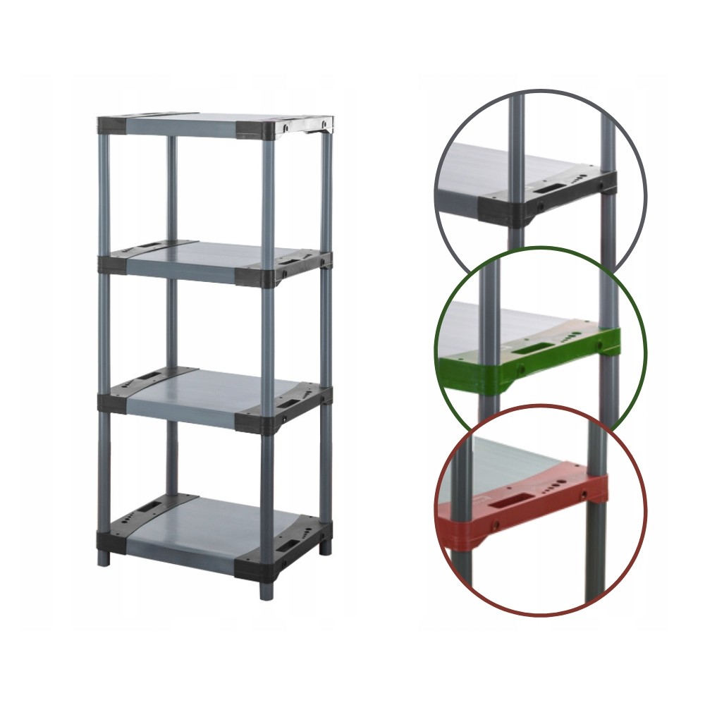 Regał plastikowy garażowy TYTAN-4_090_SZAR