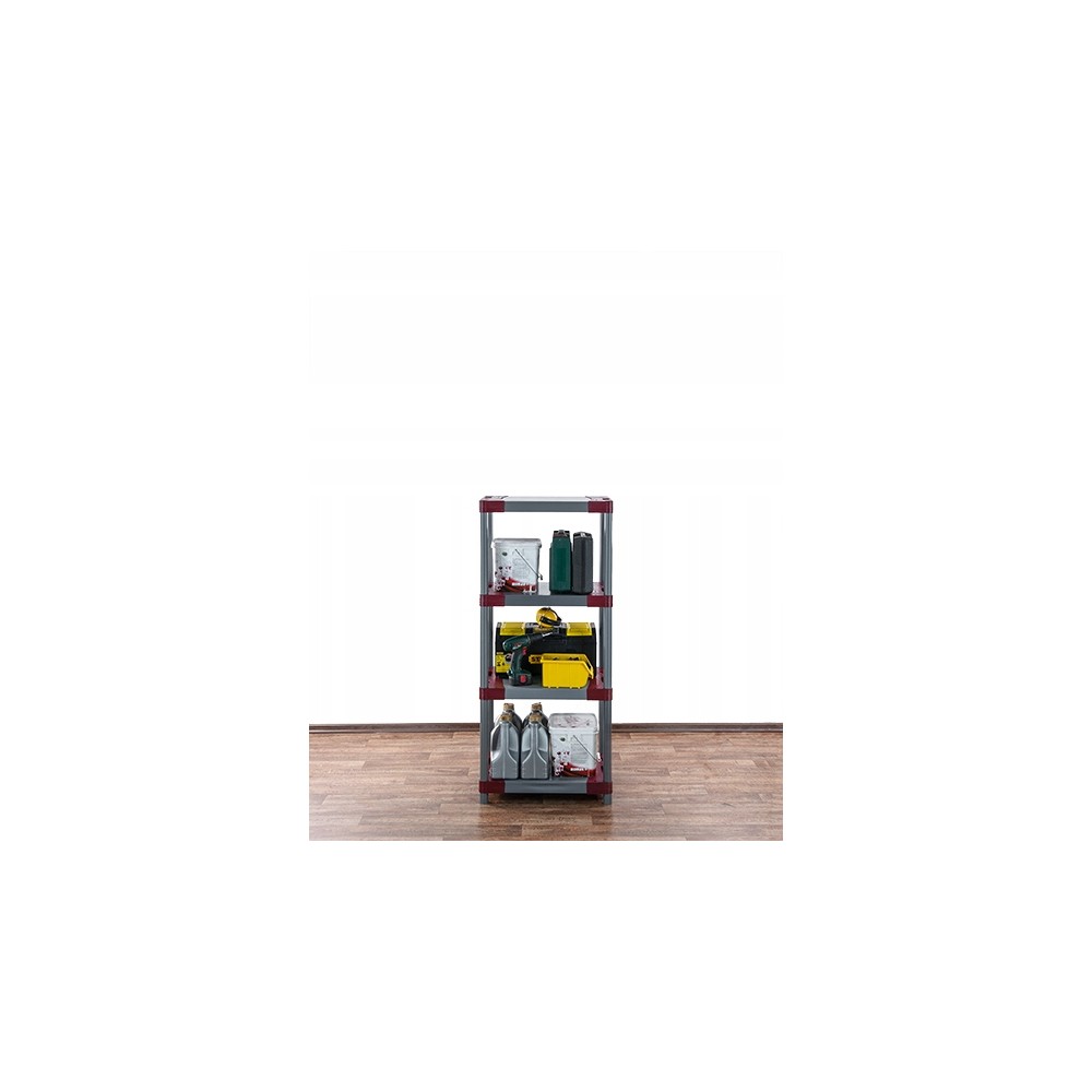 Regał plastikowy garażowy TYTAN-4_090_CZER