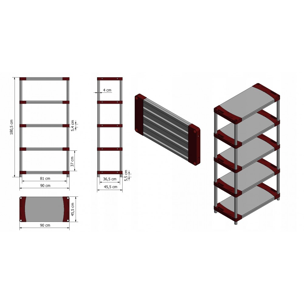 Regał plastikowy do piwnicy TYTAN-5_090_ZIEL
