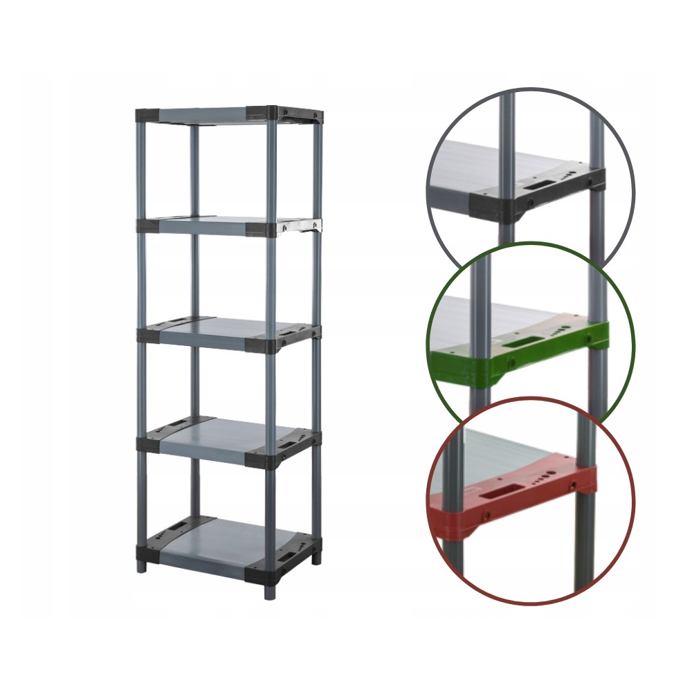 Regał plastikowy do piwnicy TYTAN-5_090_SZAR