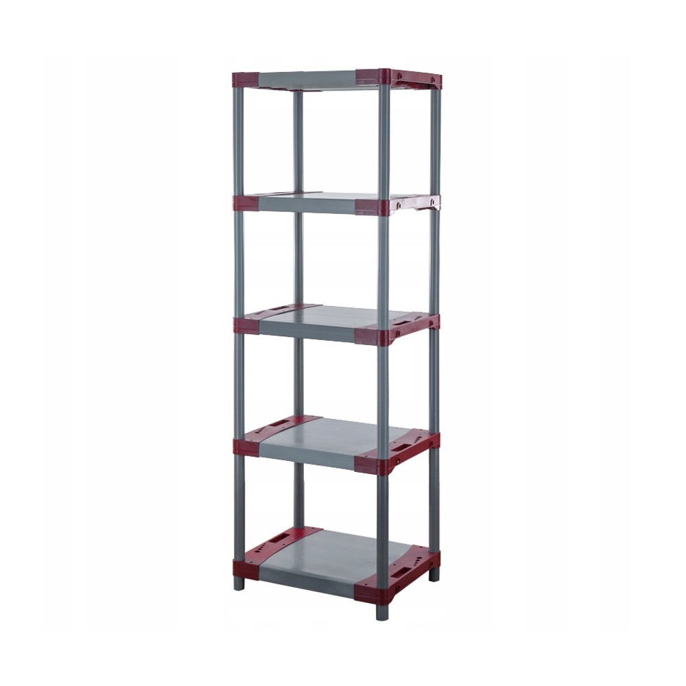 Regał plastikowy do piwnicy TYTAN-5_090_CZER