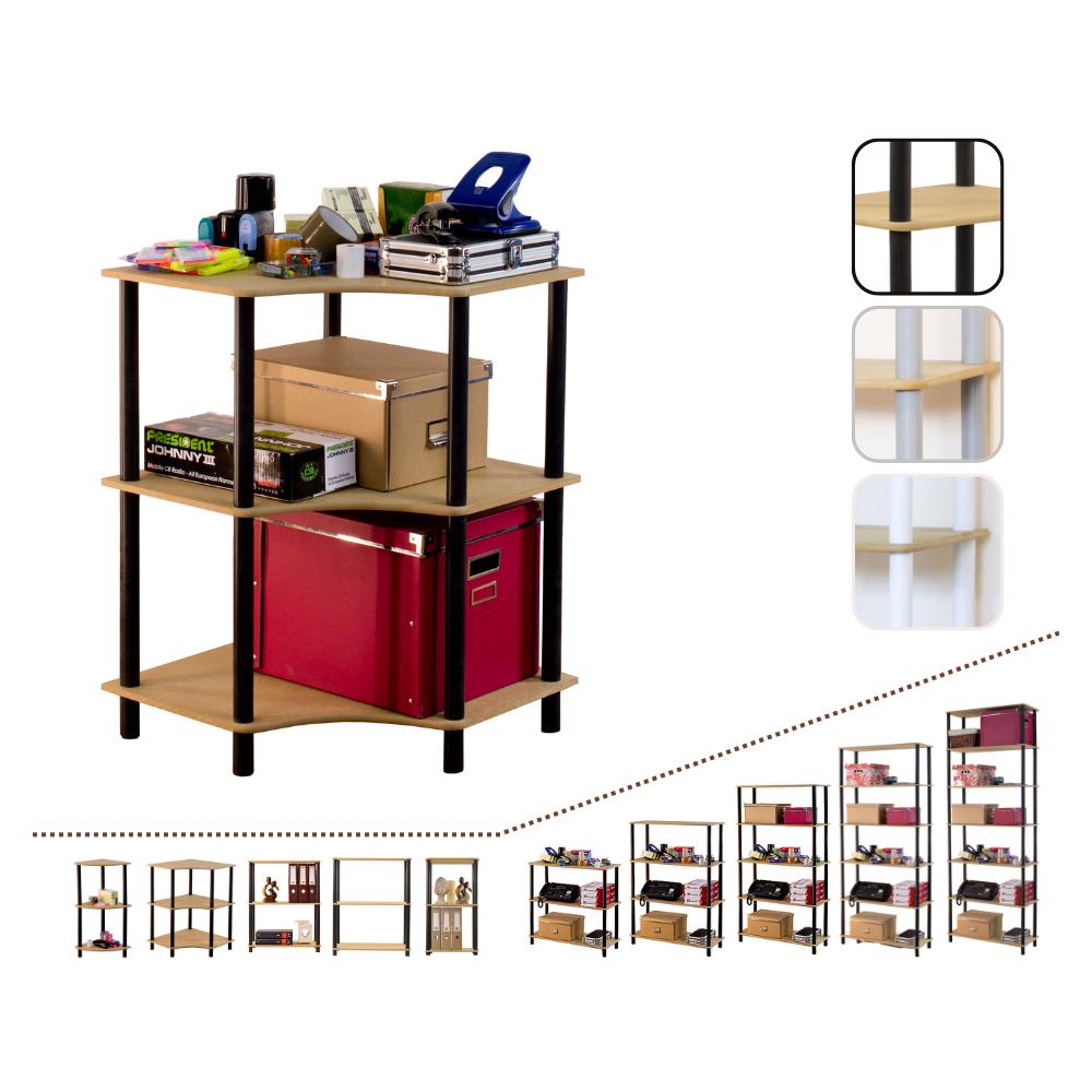 Systemowy Regał Biurowy 74x56x56 cm – DEDAL BLACK-3W_B