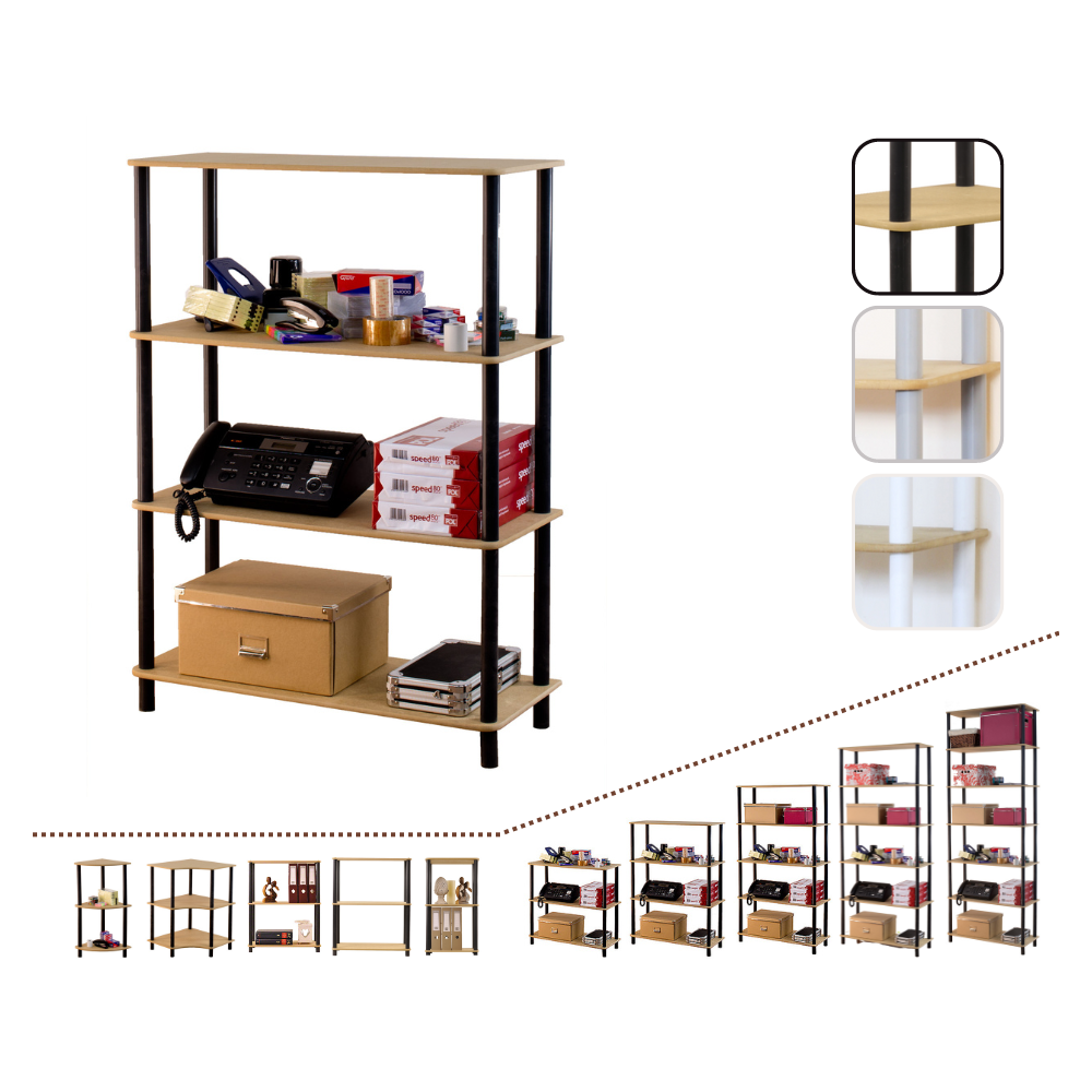 Systemowy Regał Biurowy 108x80x33 cm – DEDAL BLACK-4N_B