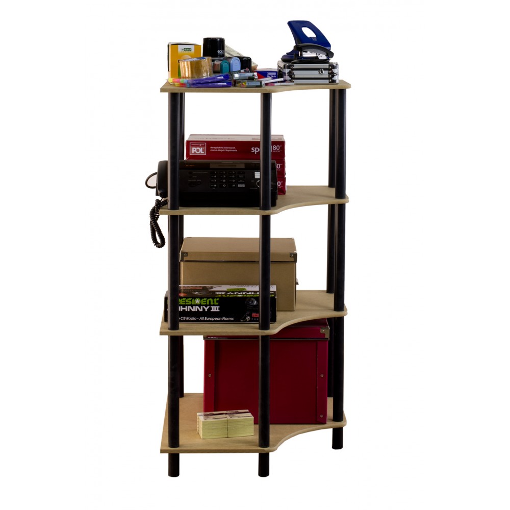 Systemowy Regał Biurowy 108x56x56 cm – DEDAL BLACK-4W_B