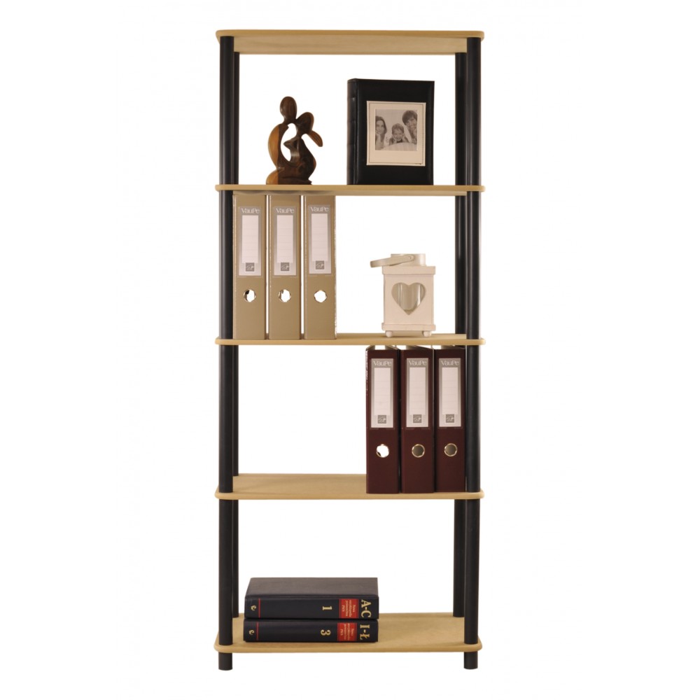 Systemowy Regał Biurowy 142x60x33 cm – DEDAL BLACK-5M_B