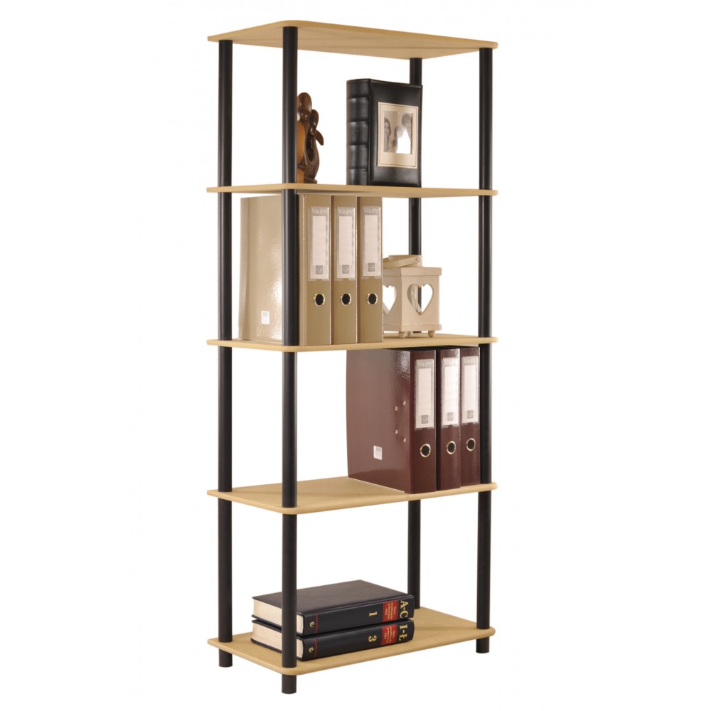 Systemowy Regał Biurowy 142x60x33 cm – DEDAL BLACK-5M_B