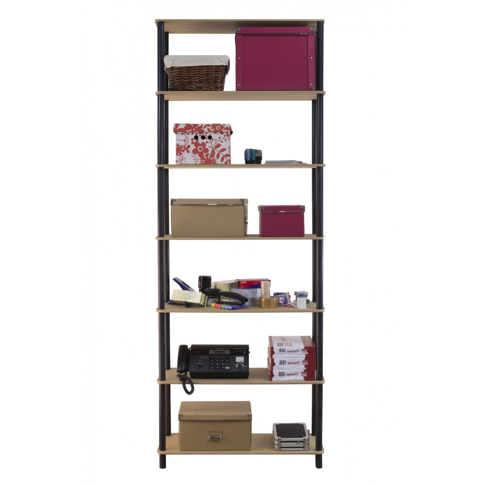 Systemowy Regał Biurowy 210x80x33 cm – DEDAL BLACK-7N_B