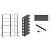 Systemowy Regał Biurowy 210x80x33 cm – DEDAL BLACK-7N_B