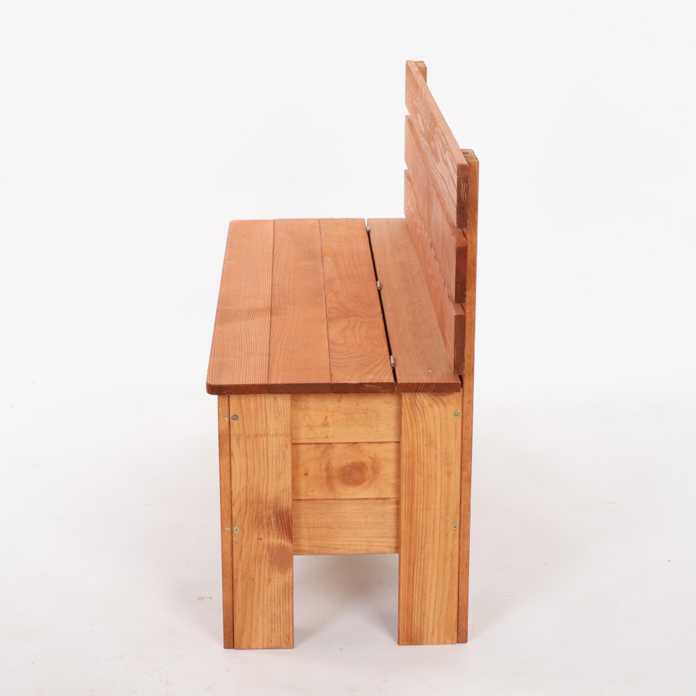 Ławka drewniana ze skrzynią B12L 54x71x29 Olcha