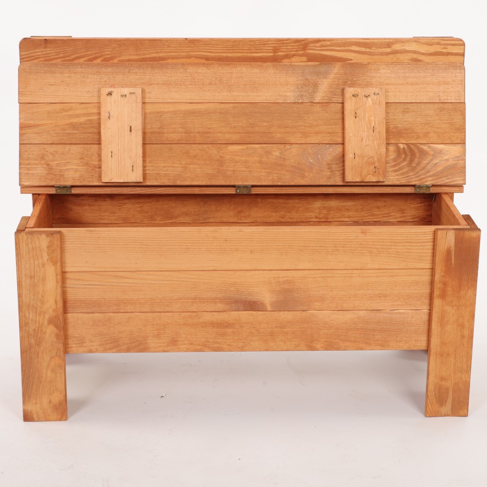 Ławka drewniana ze skrzynią B12L 54x71x29 Olcha