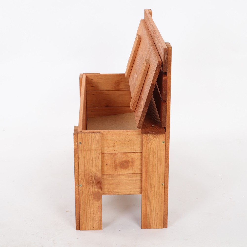 Ławka drewniana ze skrzynią B12L 54x71x29 Olcha