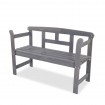Drewniana ławka z oparciem LG01 - Szara