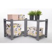 Regał na książki narożny B09R 50x85x38 2 półki Szary
