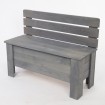 Ławka drewniana ze skrzynią B12L 54x71x29 Szara