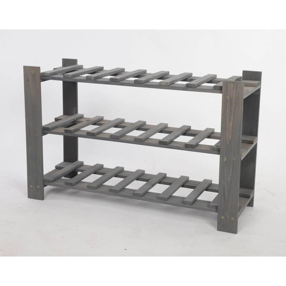 Regał na butelki drewniany B22R 50x80x28 3 półki Szary