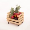 Skrzynka na warzywa na kółkach RAWA /szer.37cm - Naturalna
