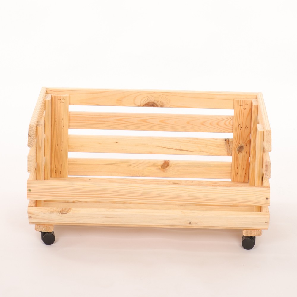 Skrzynka na warzywa na kółkach RAWA /szer.57cm - Naturalna