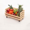 Skrzynka na warzywa na kółkach RAWA /szer.57cm - Naturalna