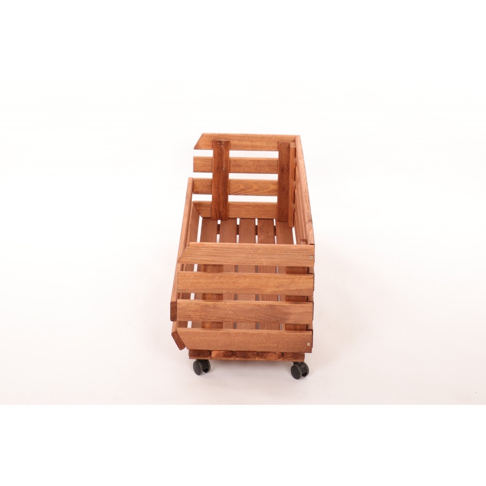 Skrzynka na warzywa na kółkach RAWA /szer.77cm - Brązowa