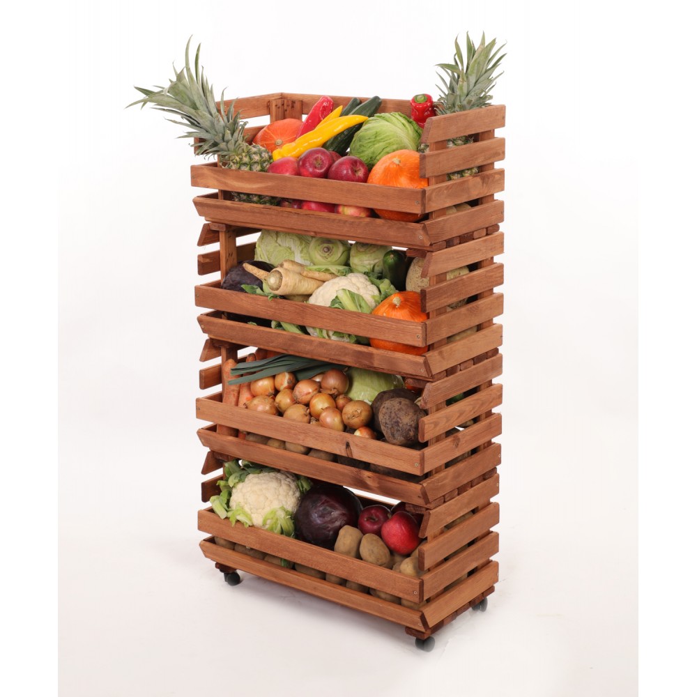 Skrzynki na warzywa na kółkach RAWA /szer.57cm - Brązowe