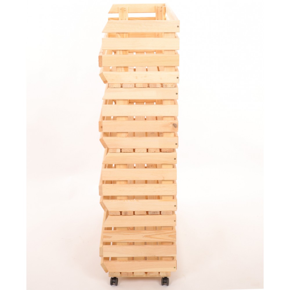 Skrzynki na warzywa na kółkach RAWA /szer.77cm - Naturalne
