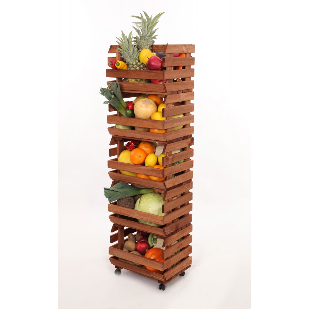 Skrzynki na warzywa na kółkach RAWA /szer.37cm -Brązowe