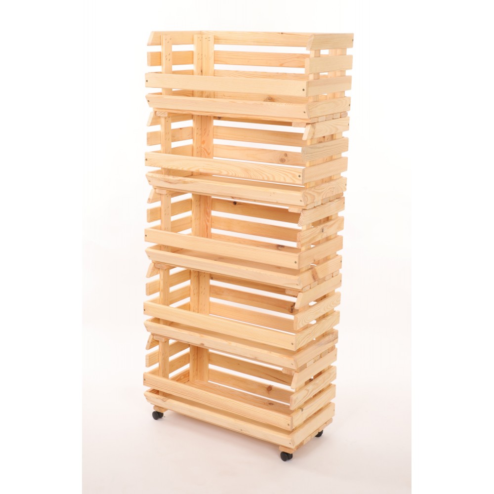 Skrzynki na warzywa na kółkach RAWA /szer.57cm - Naturalne