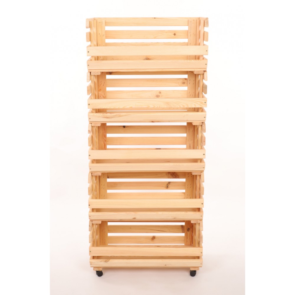 Skrzynki na warzywa na kółkach RAWA /szer.57cm - Naturalne